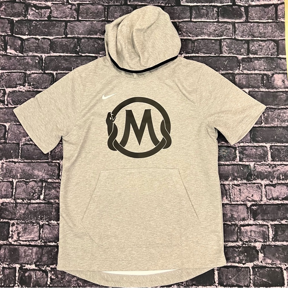Nike Mamba Sports Academy Kobe Bryant Medium Gray Short Sleeve Shooting Hoodie